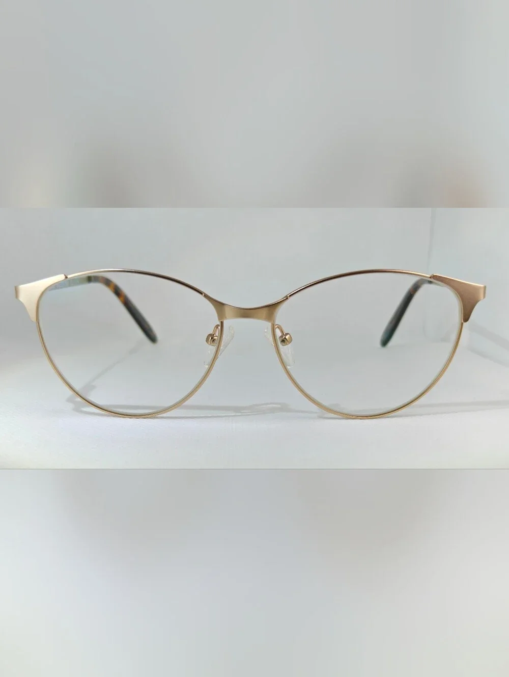 Sisi. Gold Metal Cat-Eye Women's Eyeglass Frames.